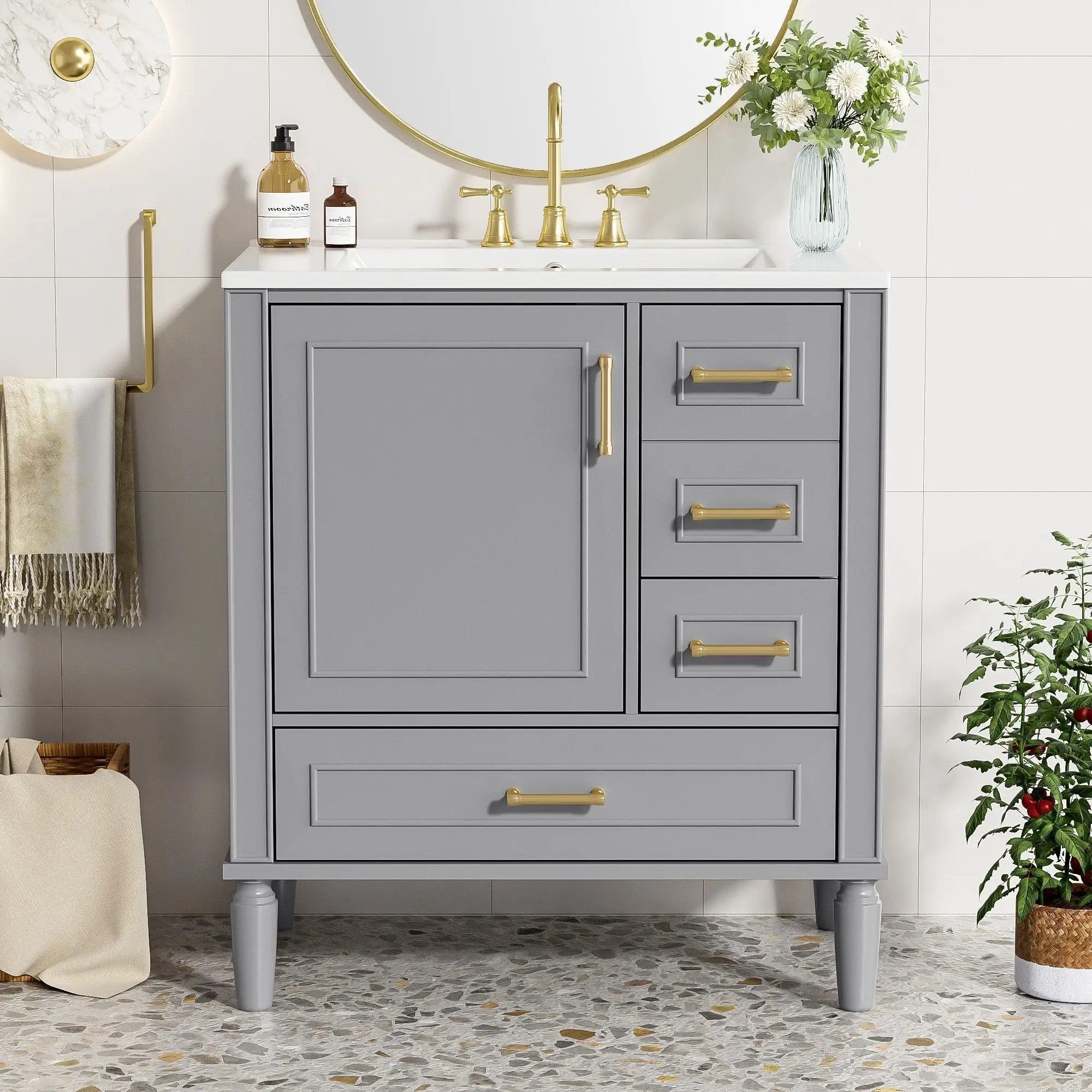 Traditional Bathroom Vanity Set With Soft Close Doors by Unique Piece Furniture