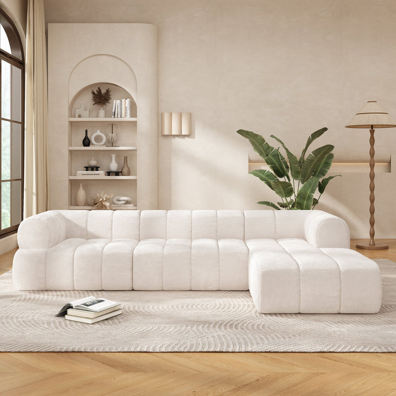 122" Modern L-Shaped Sectional Sofa with Chaise Lounge by HouseOfZazla