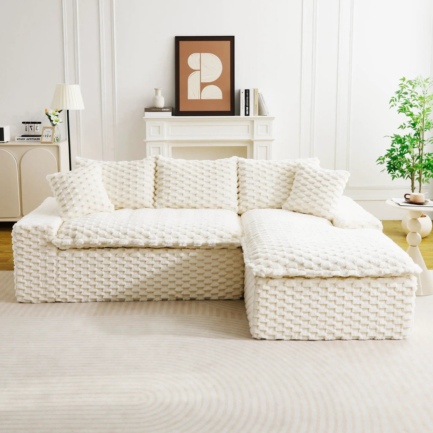 Modular Sofa, Convertible Twin Seat With Chaise Lounge by Unique Piece Furniture