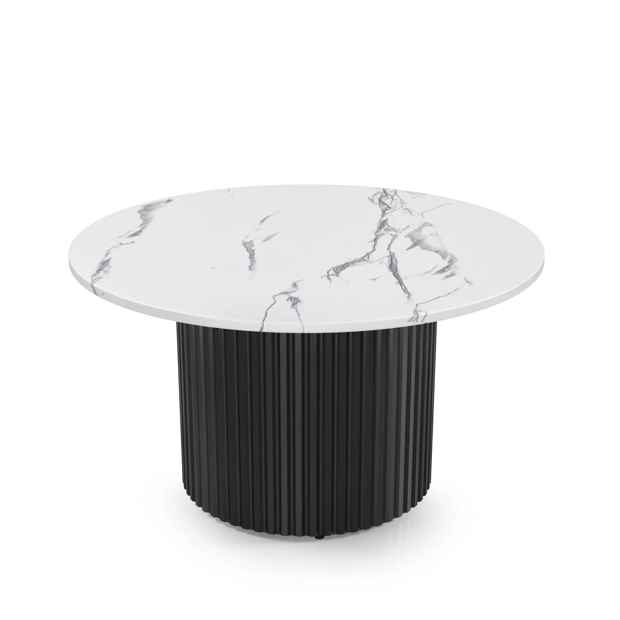 Coffee Table Set of 3 with Faux Marble Top and Metal Legs by HouseOfZazla