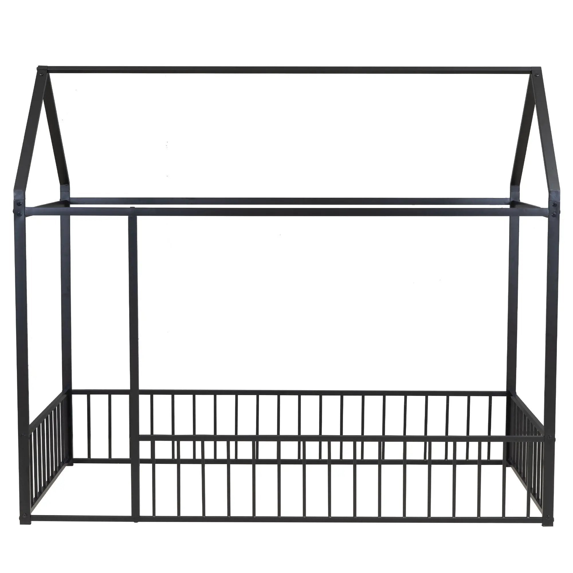 Metal Bed House Bed Frame With Fence by HouseOfZazla