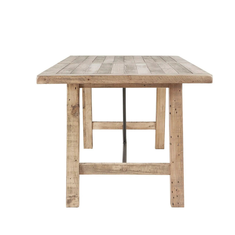 Rustic Dining Table With Metal Support - Natural by Unique Piece Furniture