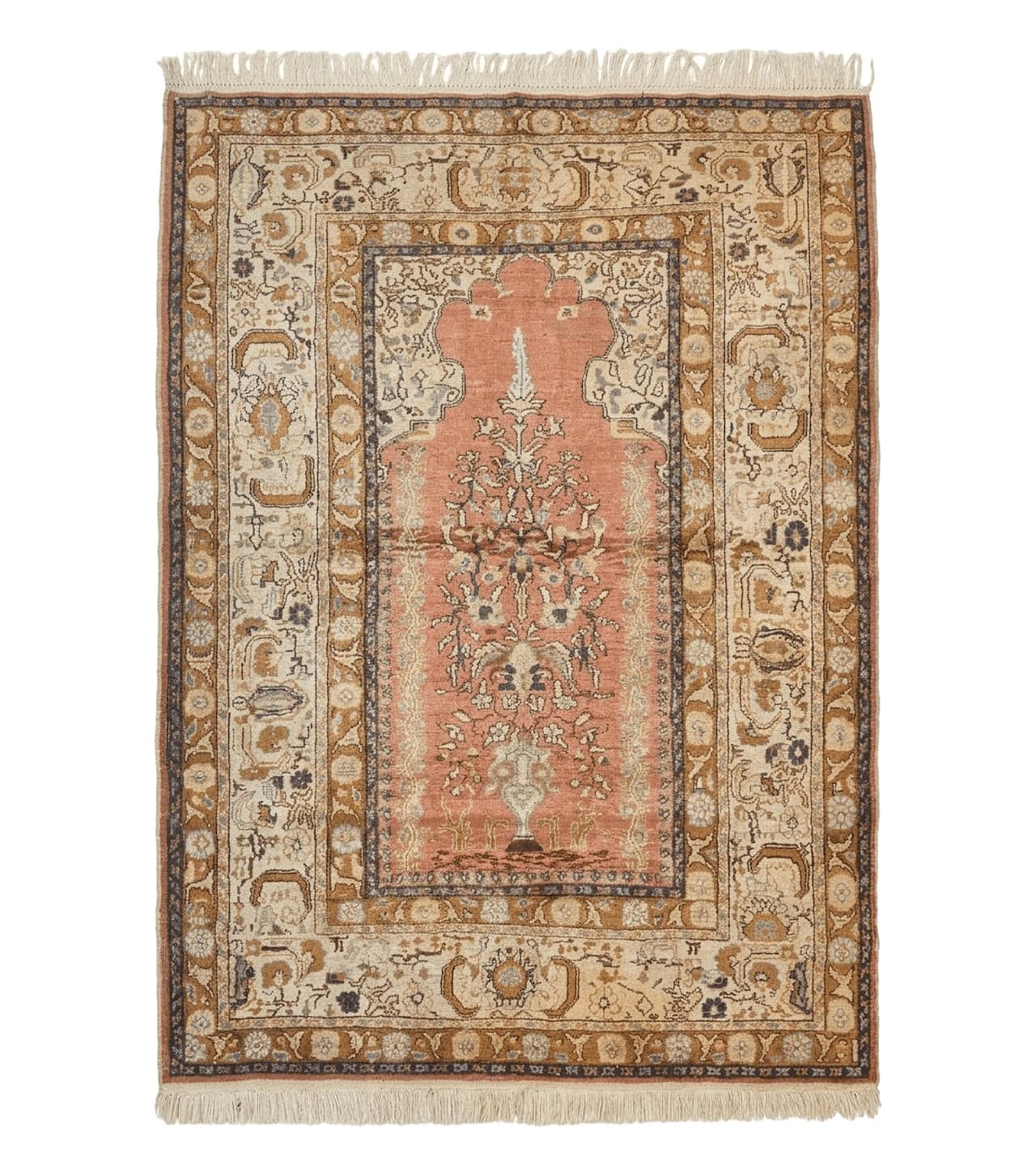 Silk Turkish Kayseri Rug 4x6, Haji Jalili Design, Vintage Rug by Jewel Rugs