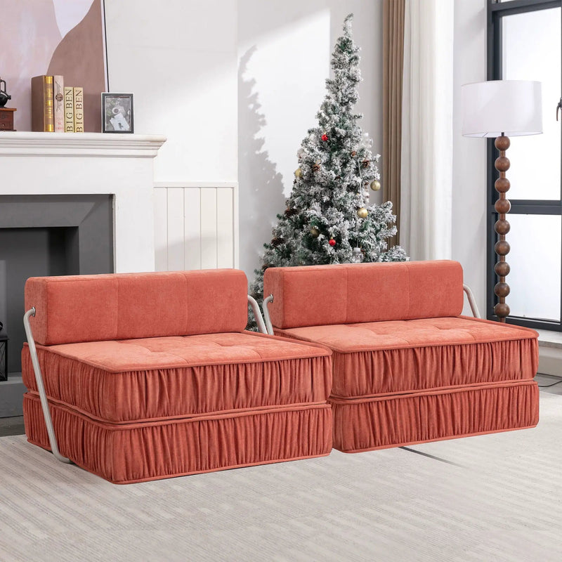 Folding Sofa With Removable Back Cushion, Convertible Futon Sleeper Chair by HouseOfZazla