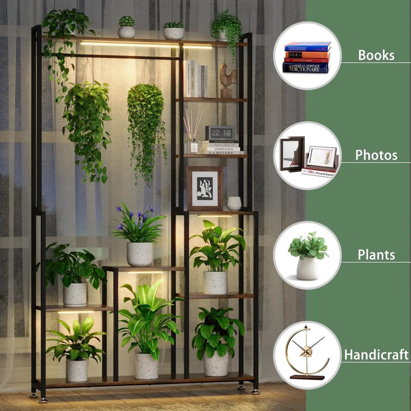 Large Indoor Plant Stand with Grow Light by HouseOfZazla
