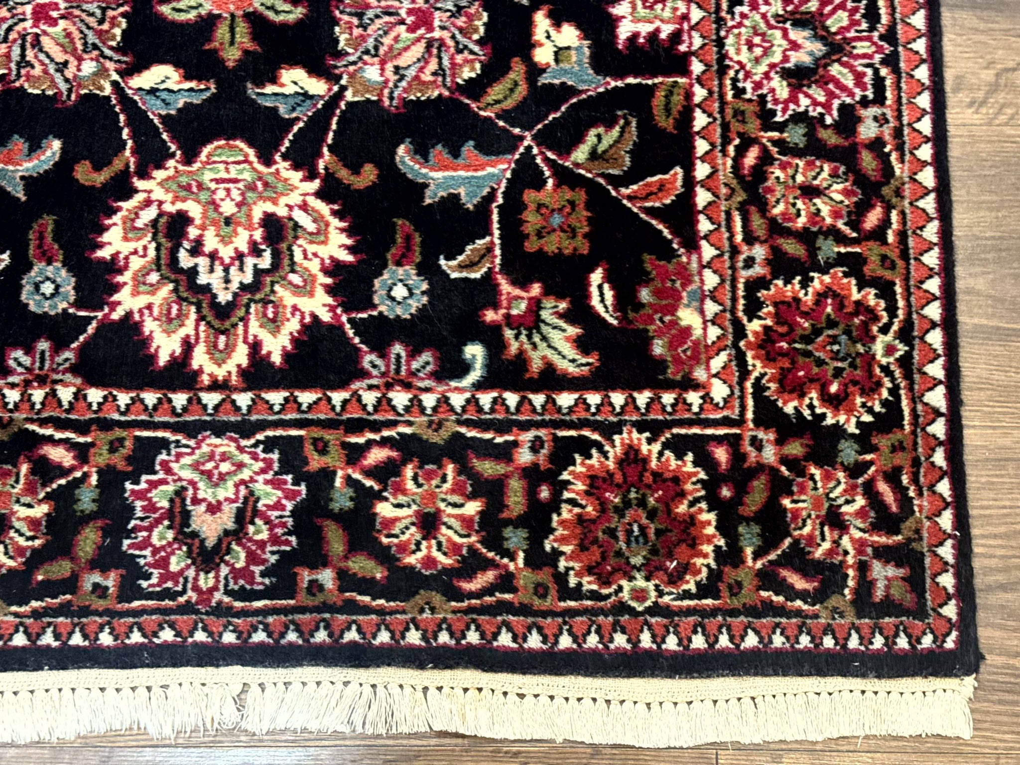 Indo Persian Sarouk Rug 3x5, Black Traditional Oriental Carpet by Jewel Rugs