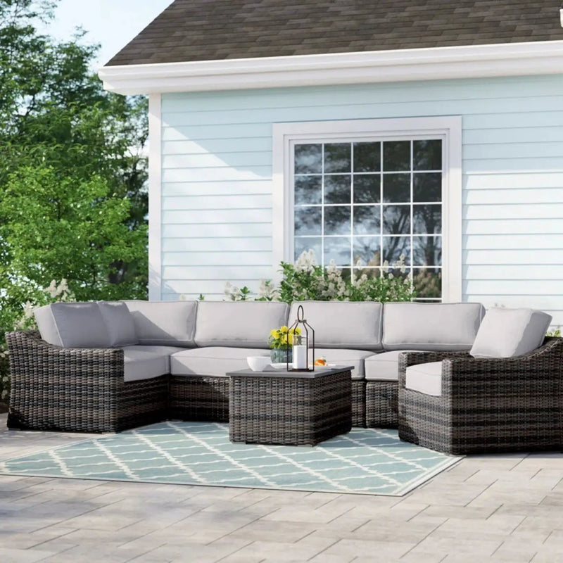 Stylish Sofa Seating Group With Cushions Perfect For Outdoor Gatherings by Unique Piece Furniture