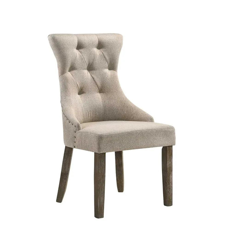 Gabrian - Side Chair (Set of 2) - Two-Tone Beige Fabric & Reclaimed Gray by Unique Piece Furniture