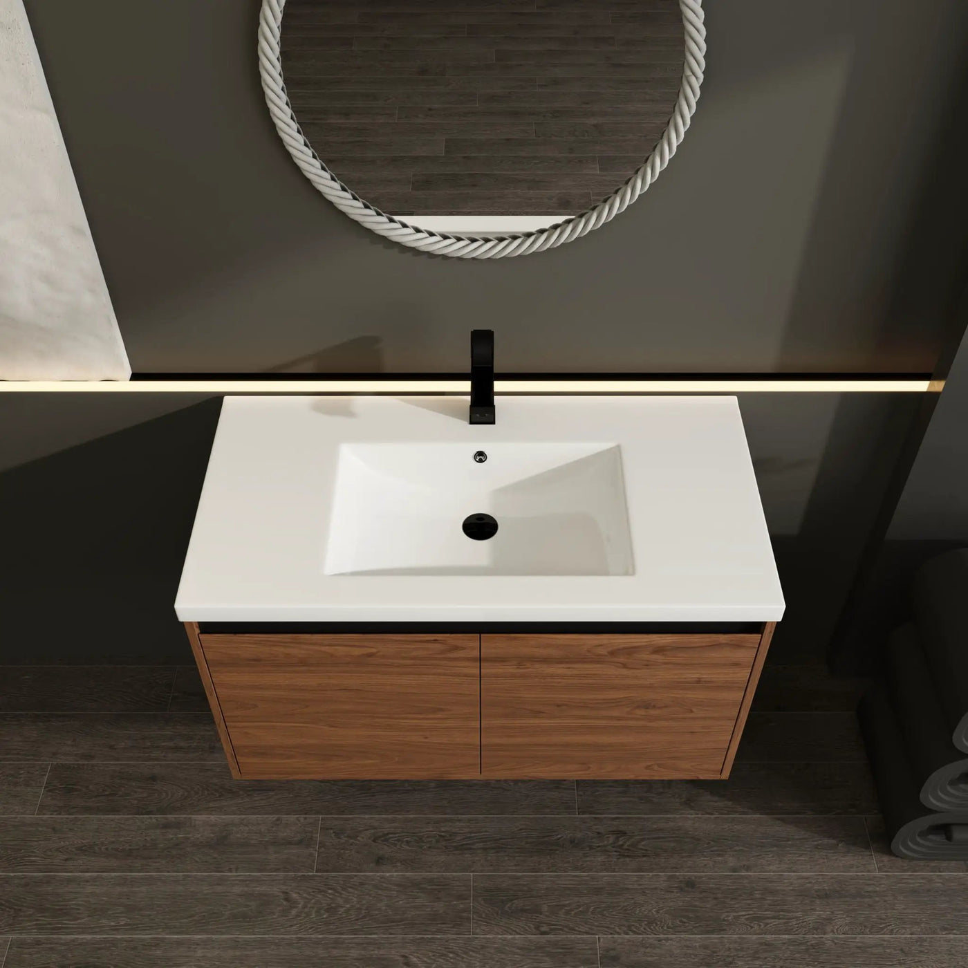 Bathroom Vanity Set With Resin Countertop Sink And 2 Doors, Engineered Wood by HouseOfZazla