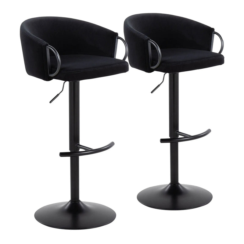 Claire - Contemporary Adjustable Barstool With Swivel With Rounded T Footrest (Set of 2) by Unique Piece Furniture
