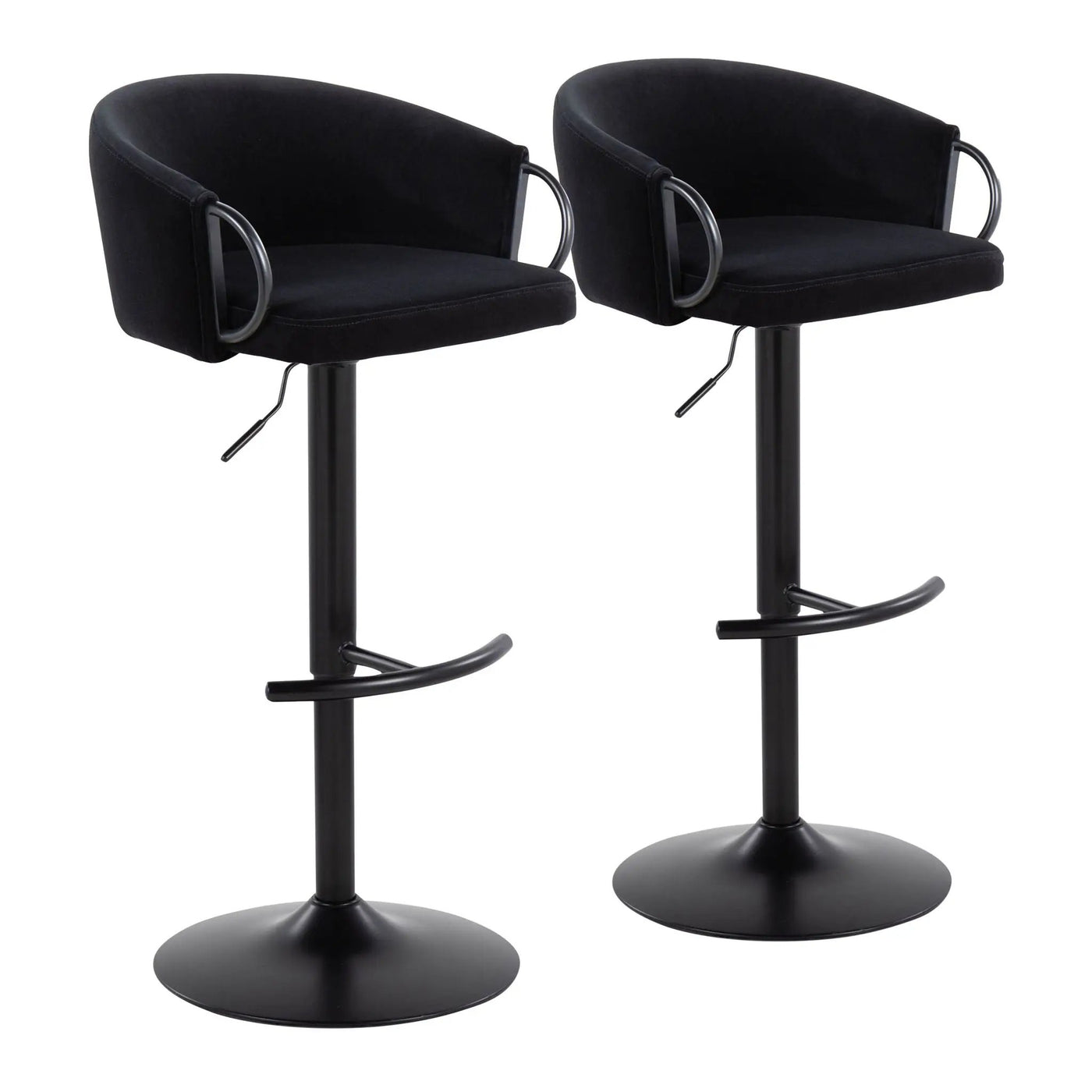 Claire - Contemporary Adjustable Barstool With Swivel With Rounded T Footrest (Set of 2) by Unique Piece Furniture