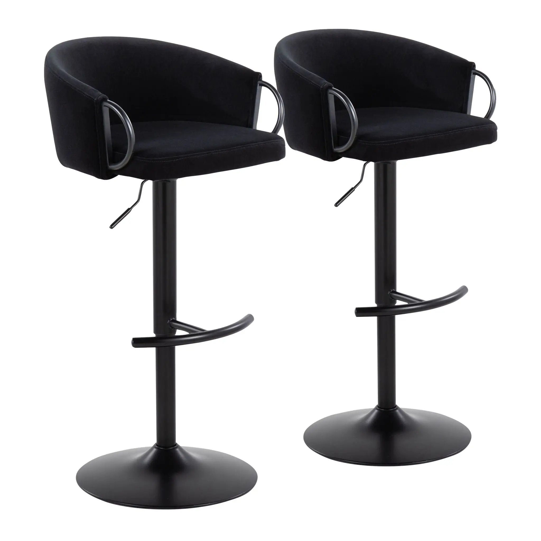 Claire - Contemporary Adjustable Barstool With Swivel With Rounded T Footrest (Set of 2) by Unique Piece Furniture