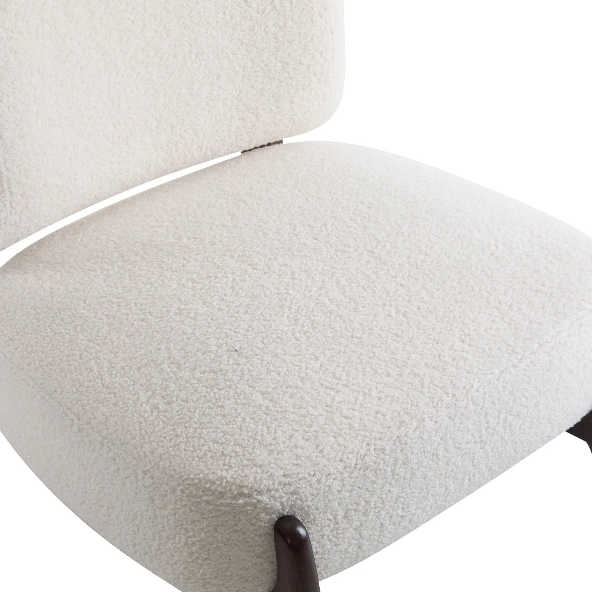 Modern Boucle Lounge Chair With Solid Wood Frame by HouseOfZazla