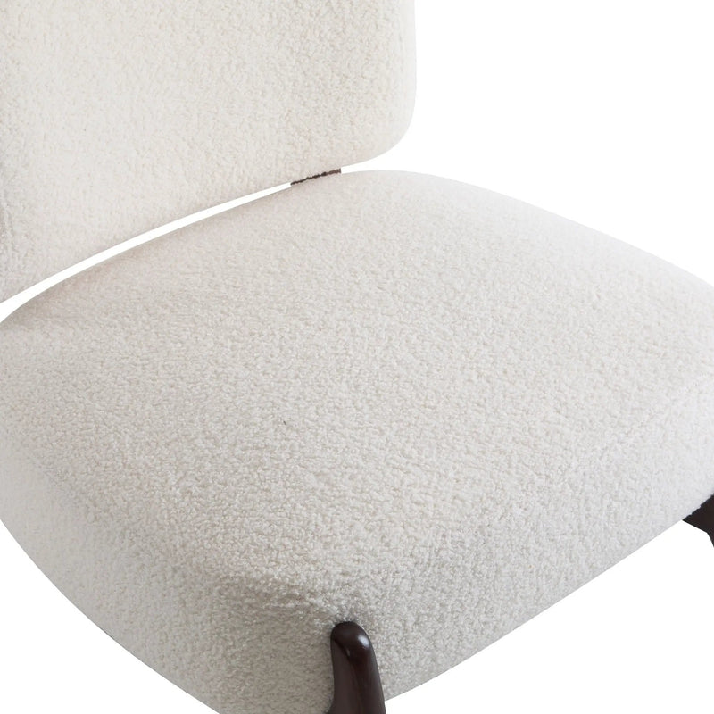 Modern Boucle Lounge Chair With Solid Wood Frame by HouseOfZazla
