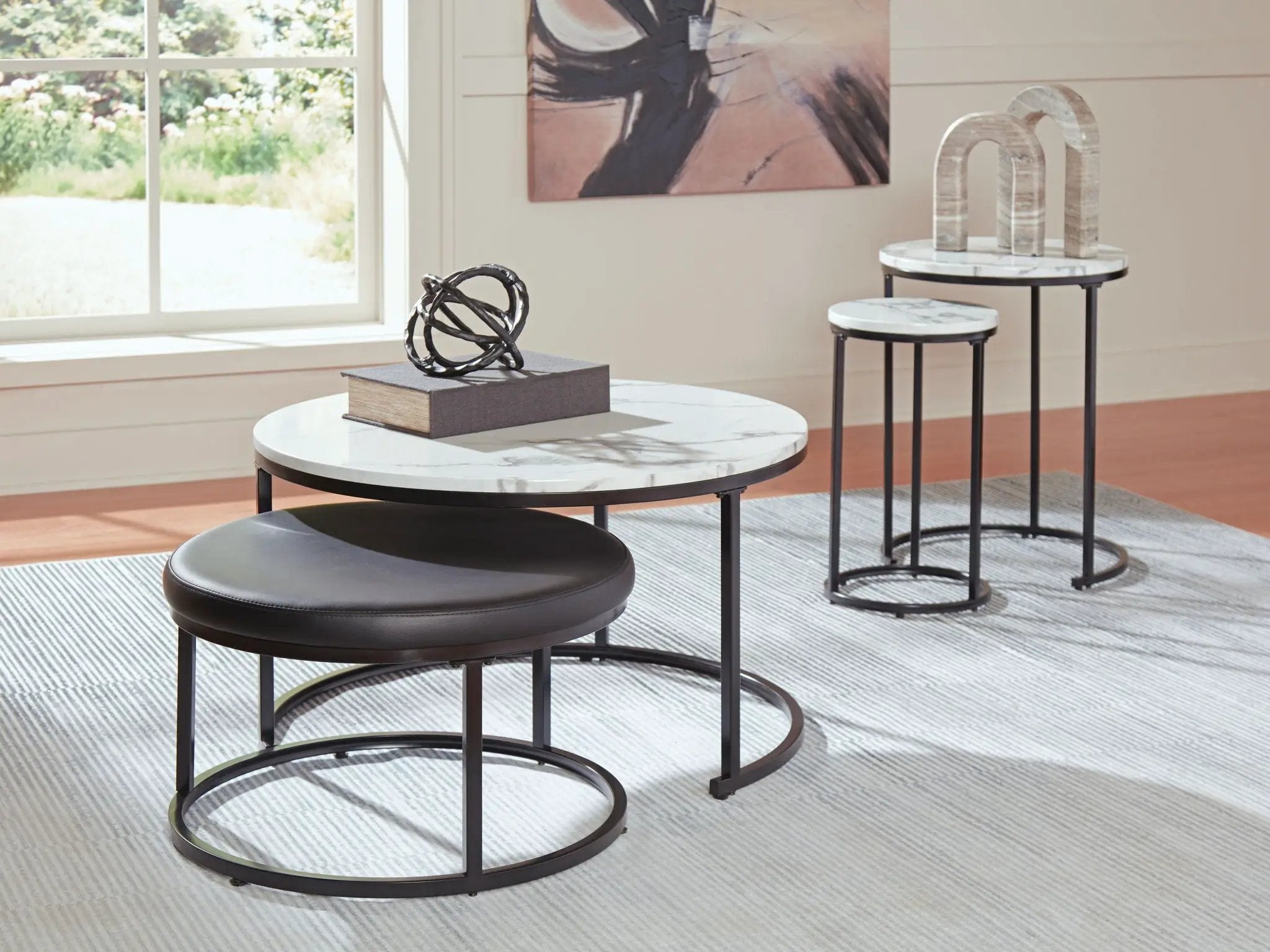 Jusmour - Occasional Nesting Table (Set of 4) - Black / White by Unique Piece Furniture