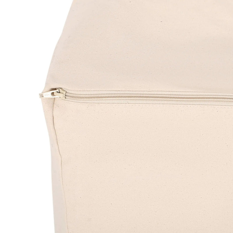 Kiki - Rectangular Pouf Ottoman Floor Cushion Natural - Black by Unique Piece Furniture