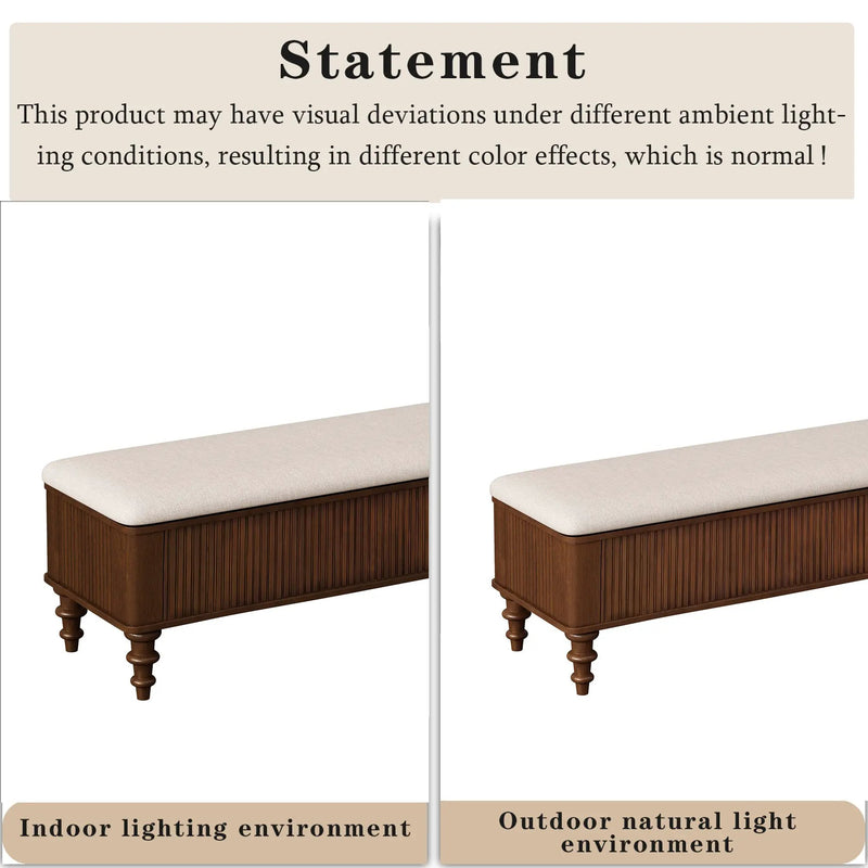 50.8-Inch Multi-Functional Storage Ottoman Bench by HouseOfZazla