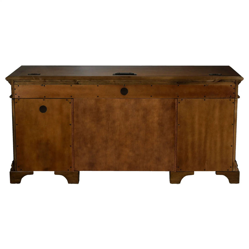 Hartshill 66-inch 5-drawer Credenza Office Desk Burnish Oak by Unique Piece Furniture