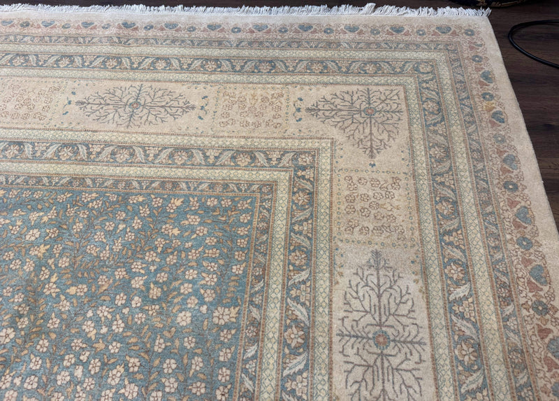 Palace Size Pak Persian Rug 12x18, Haji Jalili Design, Pakistani Carpet, Oat and Light Blue, Fine 260 KPSI by Jewel Rugs
