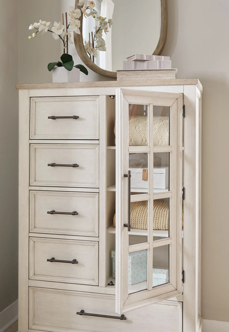 Shaybrock - Door Chest - Antique White / Brown by Unique Piece Furniture