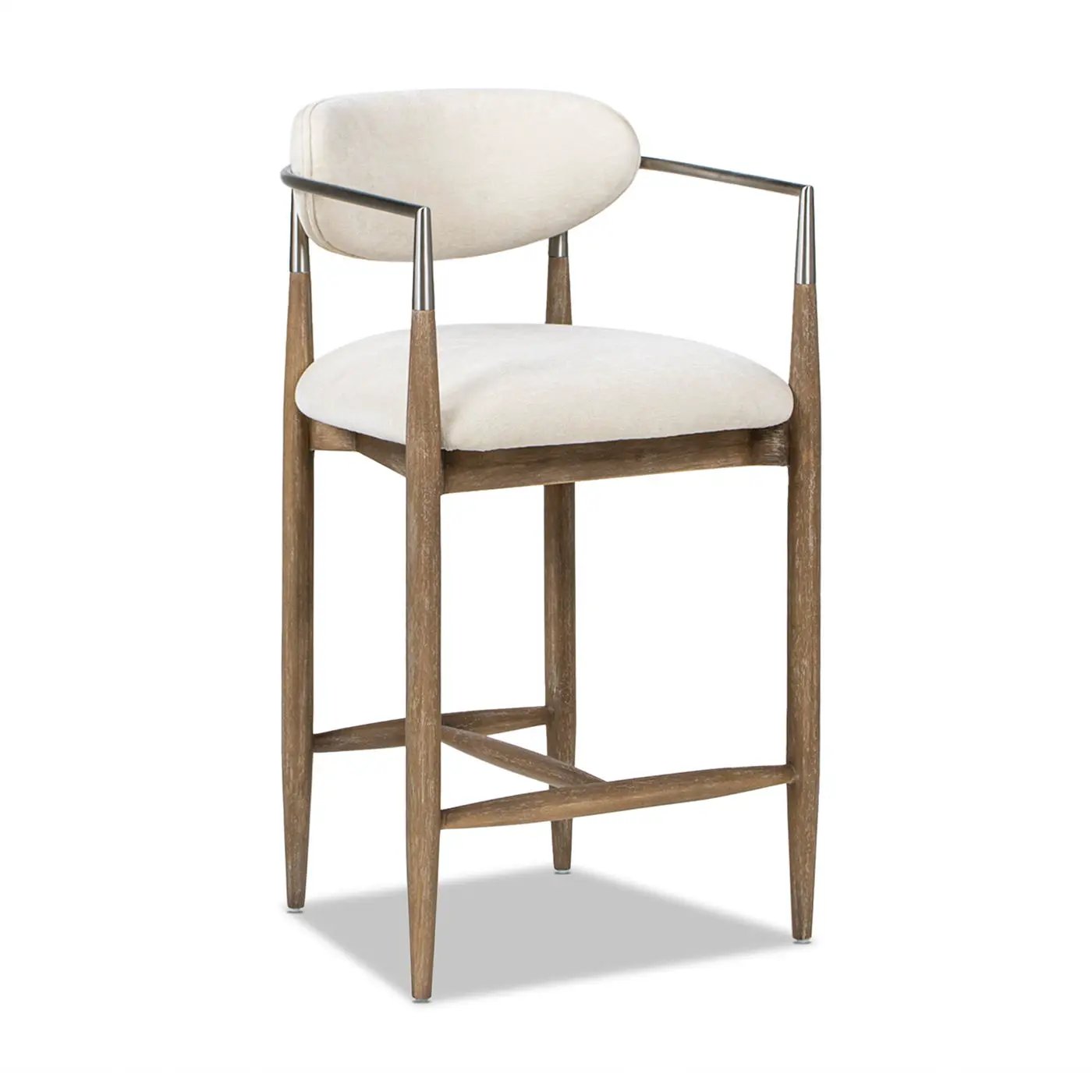 Artemis - Mixed Material Upholstered Counter Stool - Warm White by Unique Piece Furniture