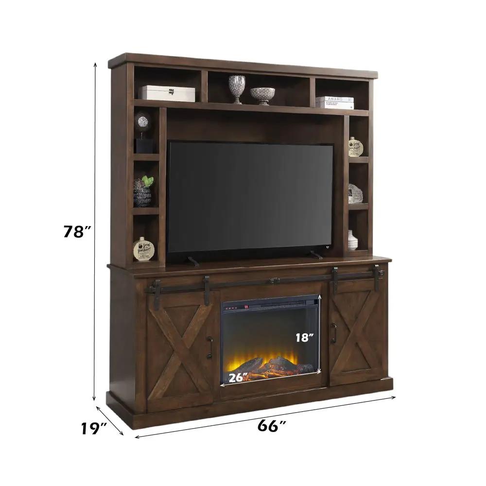 Aksel - Entertainment Center (Include 91617Fir) - Walnut by Unique Piece Furniture