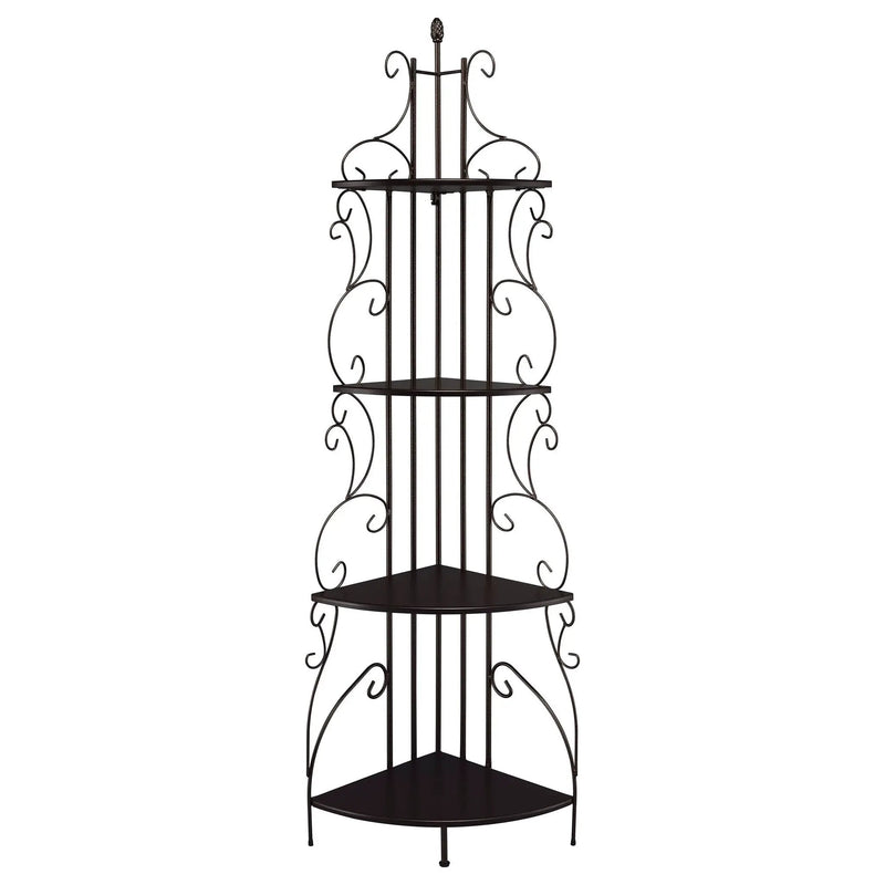 4 Shelf Corner Bookcase - Cappuccino by HouseOfZazla