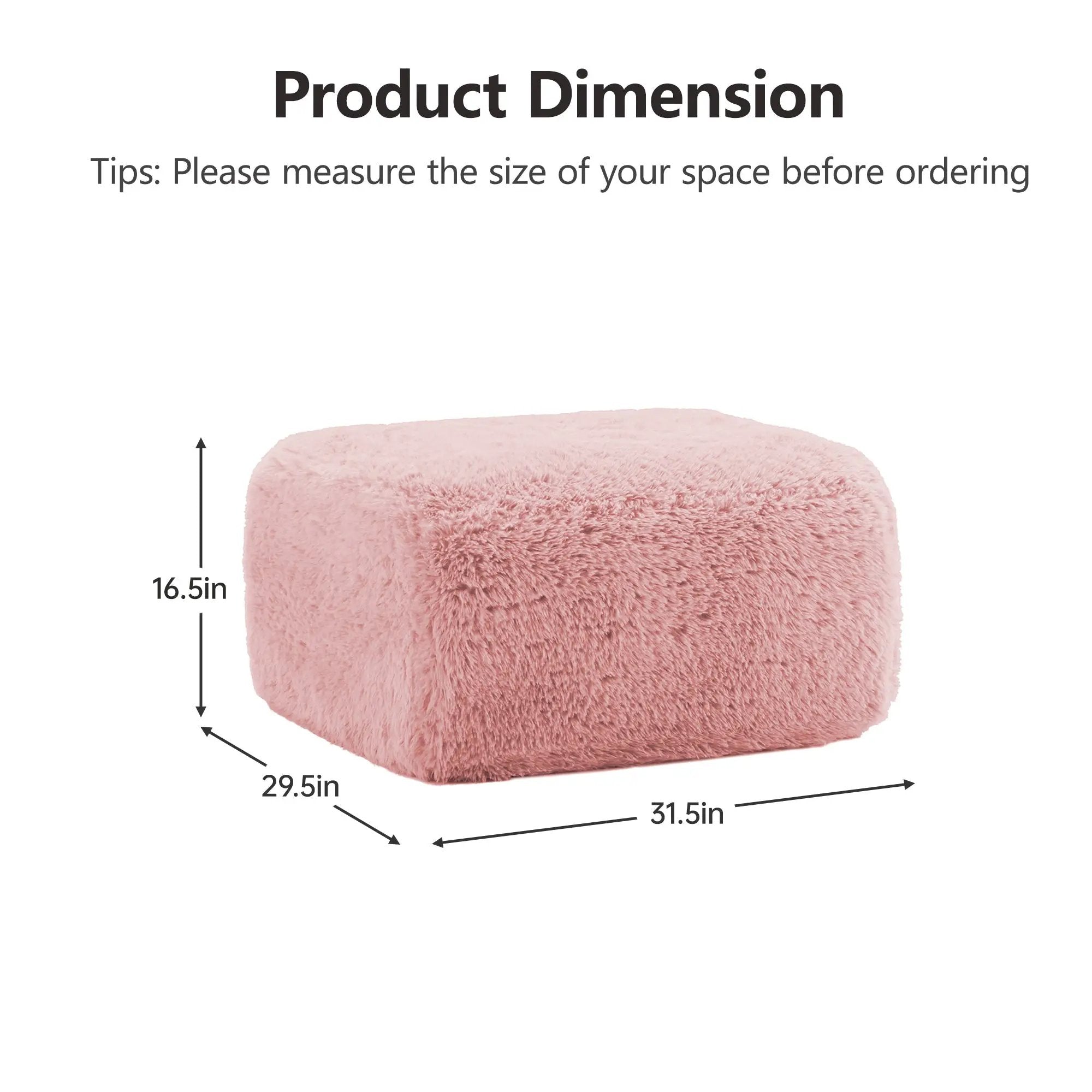 Aviana Ottoman Plush Fabric - Pink by HouseOfZazla