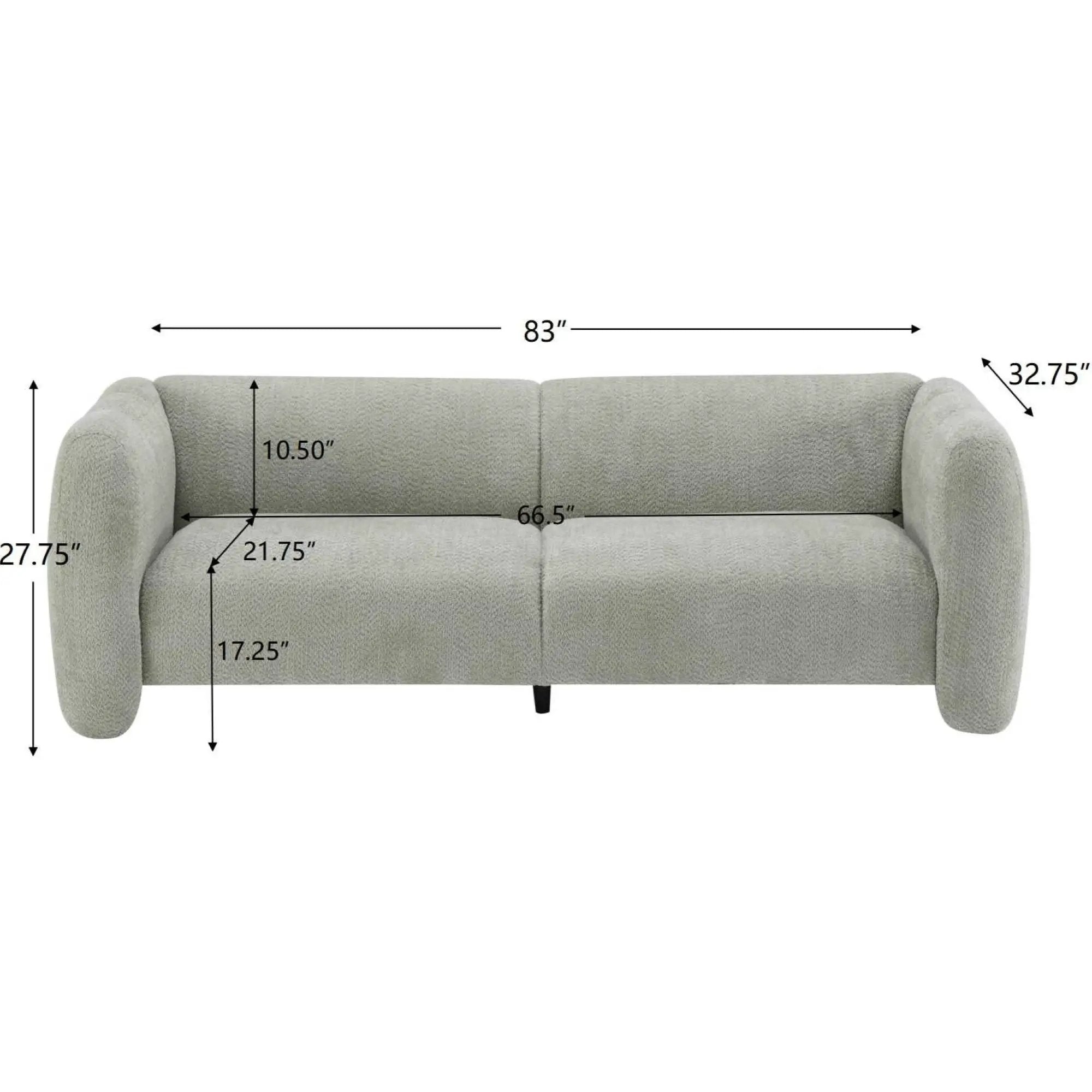 Tonson 83" 3-Seater Boucle Sofa with Wave Design by HouseOfZazla