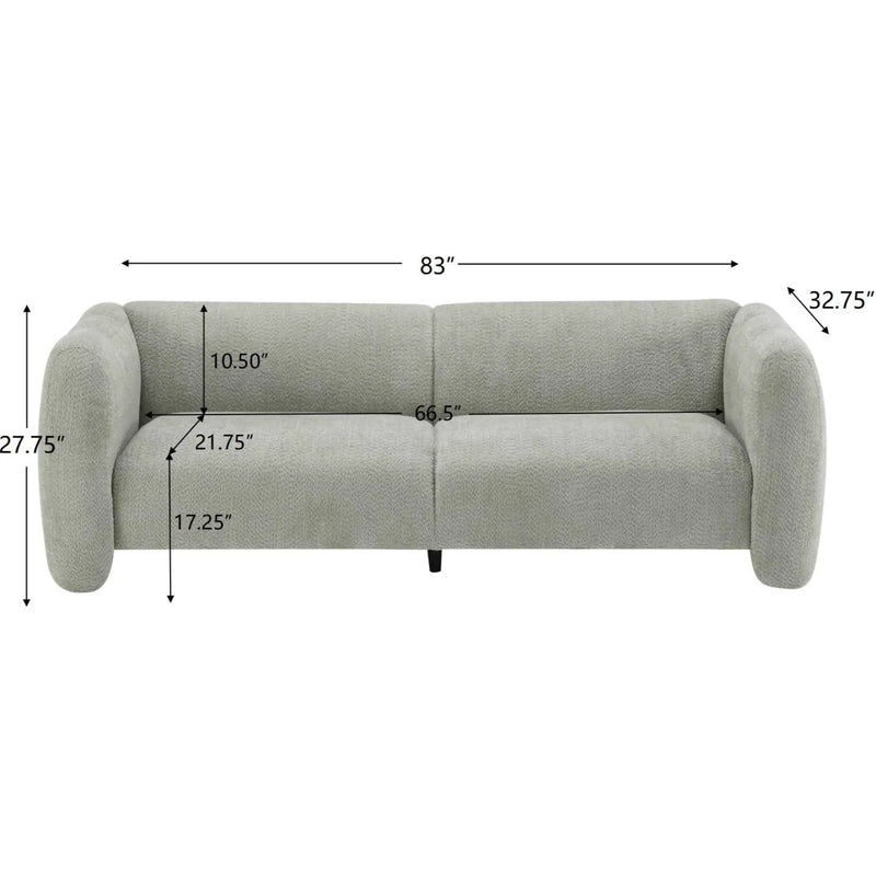 Tonson 83" 3-Seater Boucle Sofa with Wave Design by HouseOfZazla