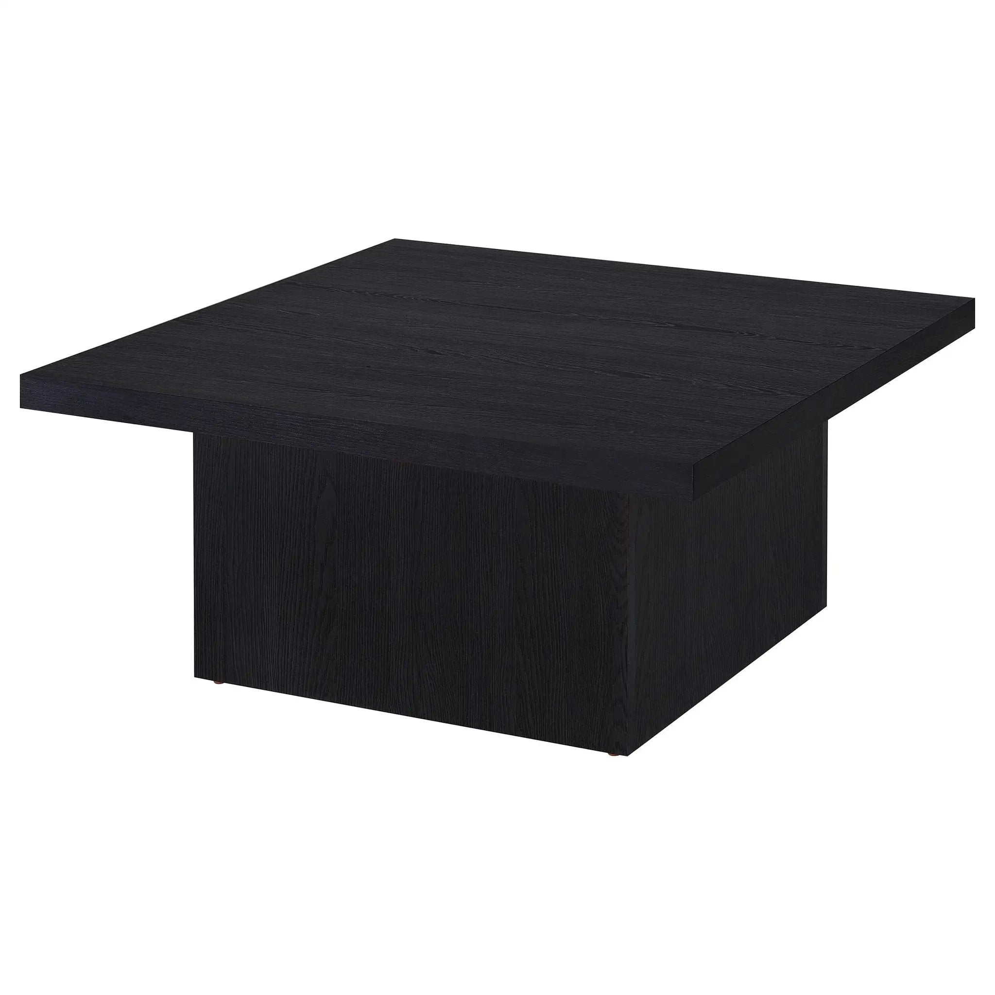 Devar Square Engineered Wood Cocktail Coffee Table Black by Unique Piece Furniture