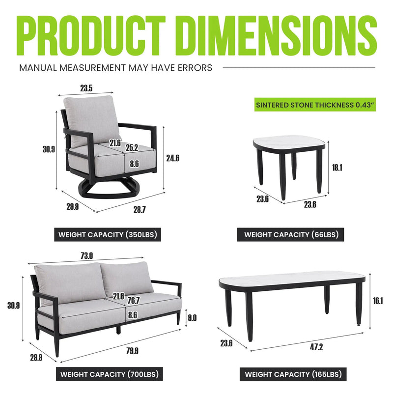 Outdoor Conversation Set With Chairs, Bench Sofa, Tables, Sunbrella Cushions by HouseOfZazla