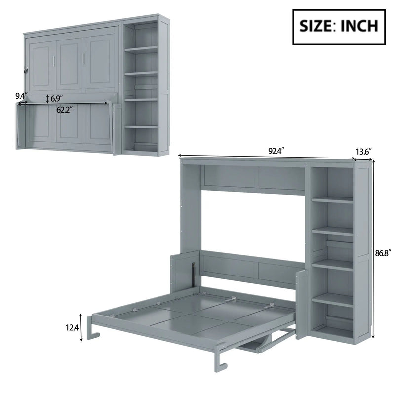 Sturdy Murphy Bed With Desk And Bookshelf by HouseOfZazla