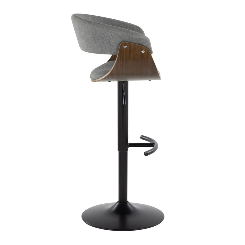 Vintage Mod - Mid Century Modern Adjustable Height Barstool With Swivel & Rounded T Footrest (Set of 2) by Unique Piece Furniture