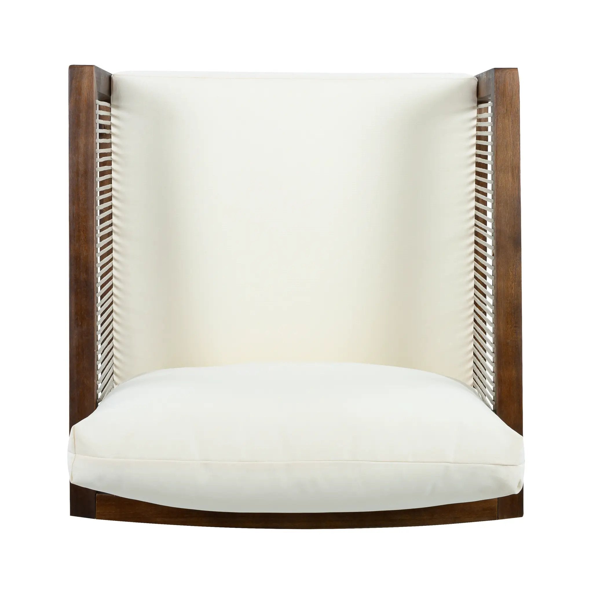 Outdoor Club Chair, Acacia Wood Frame with Rope Back, Water-Repellent by HouseOfZazla