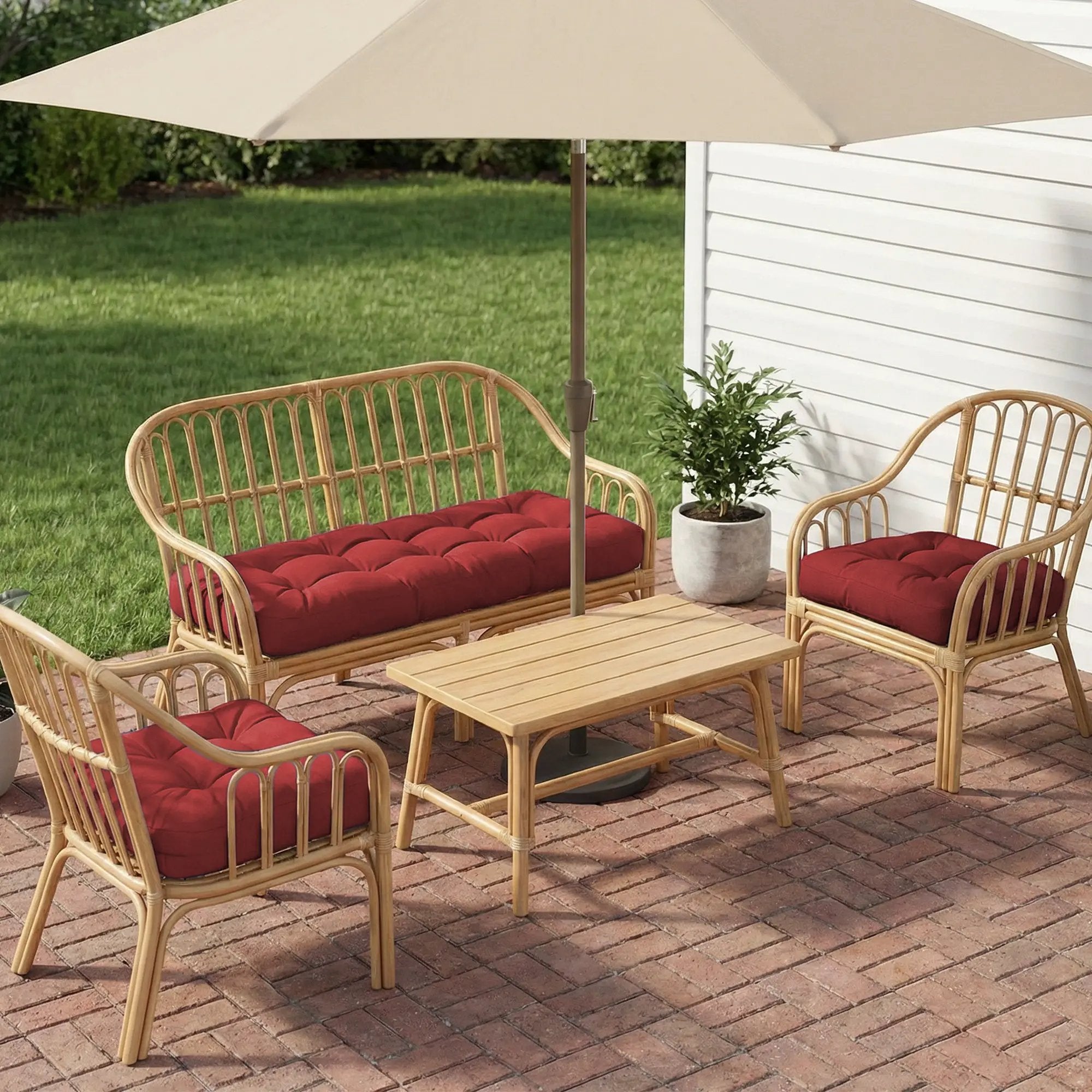 Wicker Chair Cushions Set of 3 by HouseOfZazla