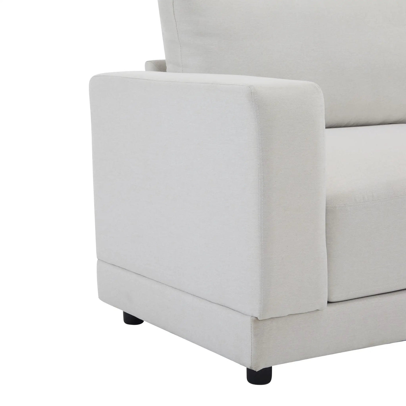 Modern Square Arm Sofa With Soft Fabric Upholstery, Deep Cushions by HouseOfZazla