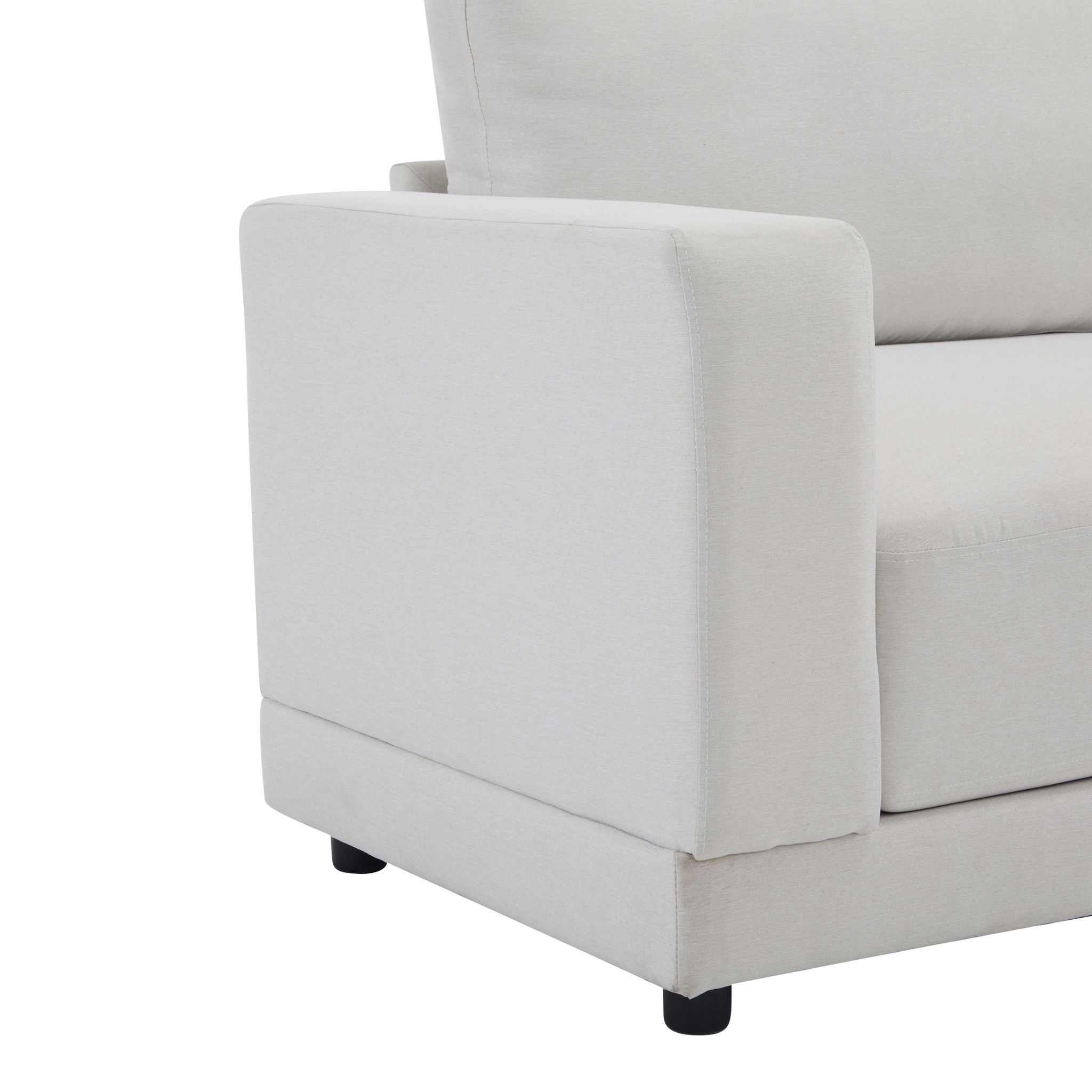 Modern Square Arm Sofa With Soft Fabric Upholstery, Deep Cushions by HouseOfZazla