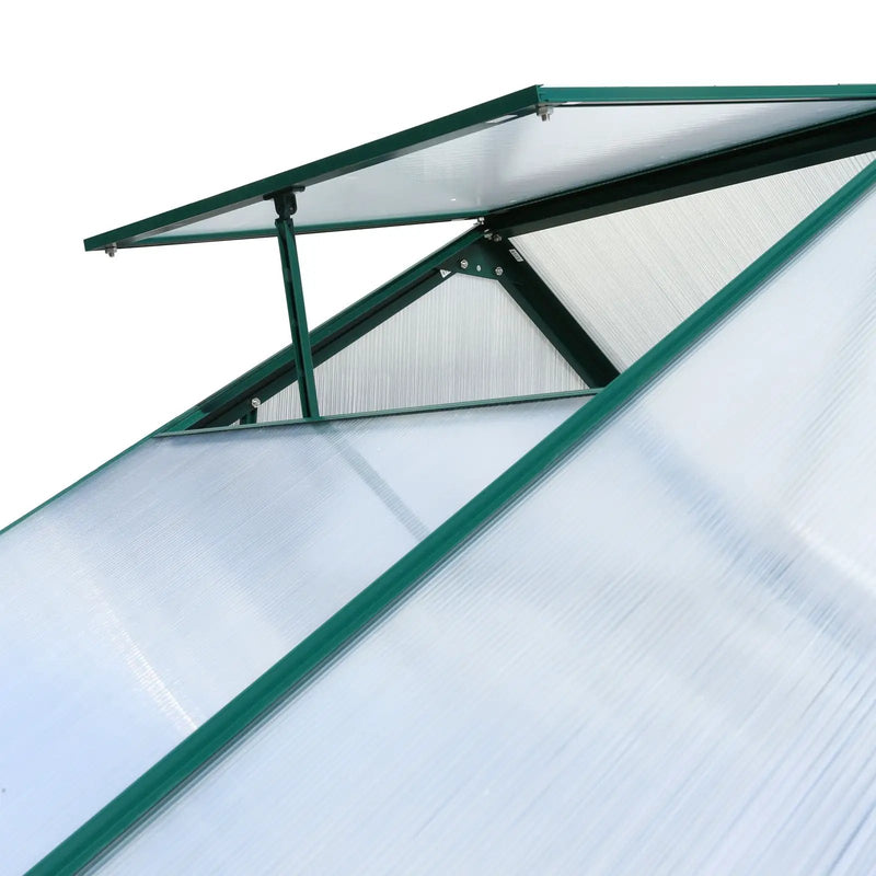 Polycarbonate house, Heavy Duty Outdoor Aluminum Walk-In House Kit With Rain Gutter, Vent And Door For Backyard Garden by HouseOfZazla