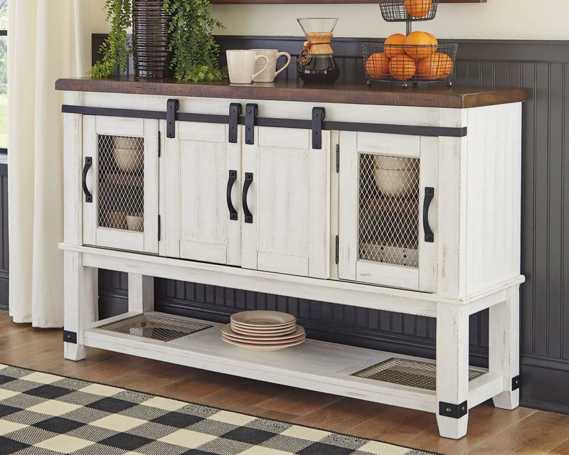 Valebeck - Dining Room Server - White / Brown by Unique Piece Furniture