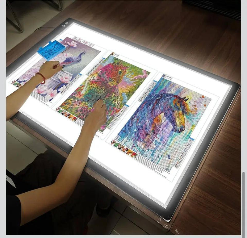 Open Box TOHETO Rechargeable A1 Light Pad 35.4"x23.6", Large LED Light Board for Diamond Painting, 3-Color Modes Light Box, 5 Levels/Stepless Dimming Light Table, Lightbox for Tracing and Drawing, Sketching by Selzalot