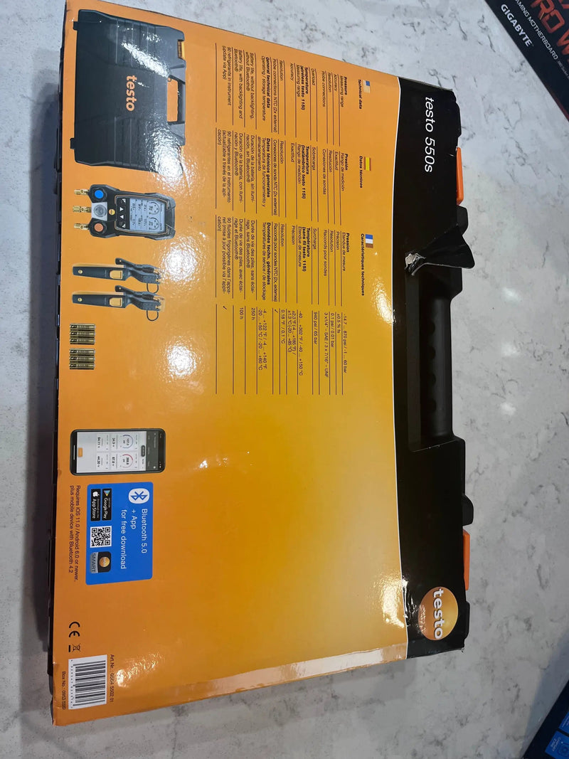 Open Box testo 550s AC Manifold Gauge Set - Manifold Gauges Hvac and Refrigeration - Incl. 2 Wired Temperature Clamp Probes - AC Recharge Kit with sup by Selzalot