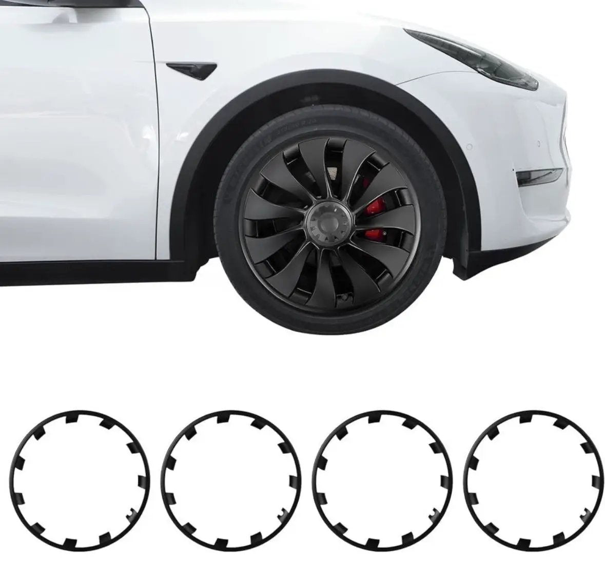 BASENOR Tesla Model Y 21 Inch Wheel Rim Protector ABS Rim Guard Hubcap Curb Rash Cover Car Protection Tire Trim Rings for Model Y Exterior Ac by Selzalot