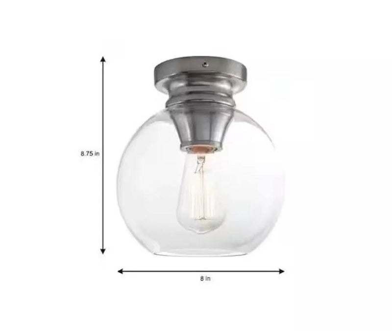 Open Box Home Decorators Collection Evelyn 8 in. Contemporary Brushed Nickel Medium-Base (E26) Bulb Flush Mount for Kitchens by Selzalot