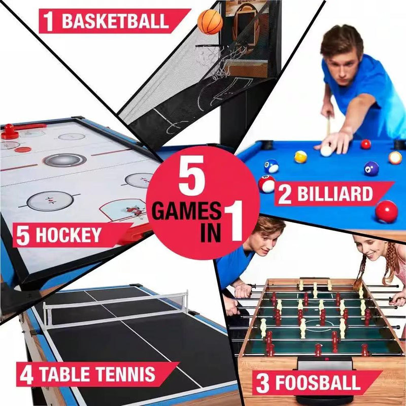 5-in-1 Game Table - Foosball Pool Basketball Ping Pong and Slide Hockey by HomePacific