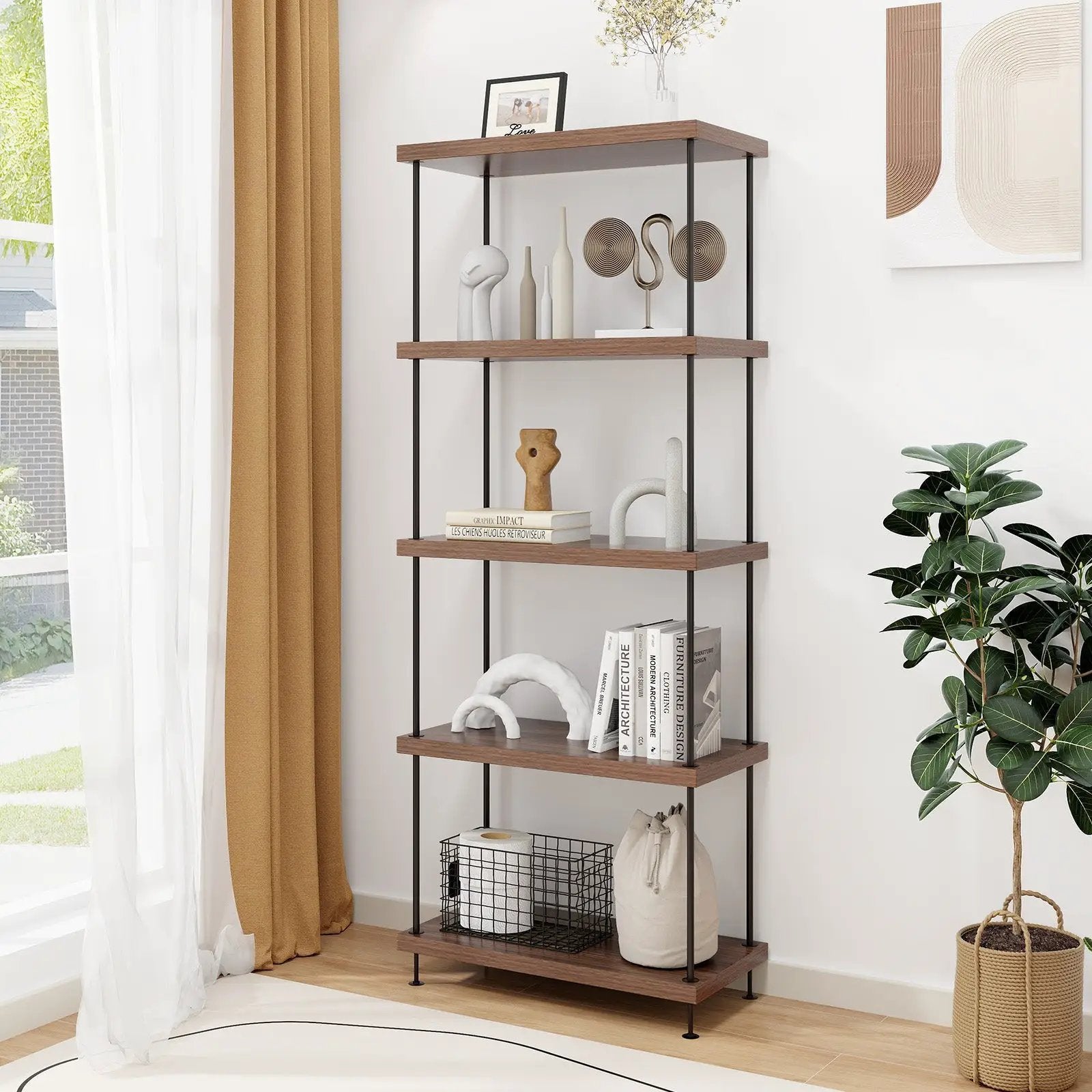 2/3/4/5-Tier Multipurpose Display Rack with Metal Frame-5-Tier by DirectDeals