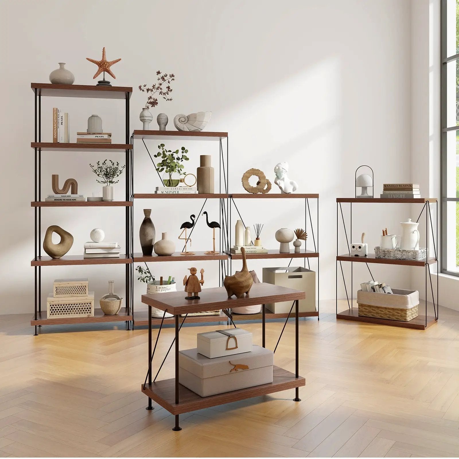 2/3/4/5-Tier Multipurpose Display Rack with Metal Frame-5-Tier by DirectDeals