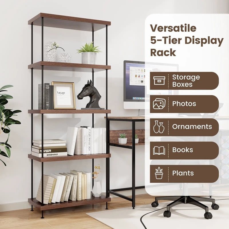 2/3/4/5-Tier Multipurpose Display Rack with Metal Frame-5-Tier by DirectDeals