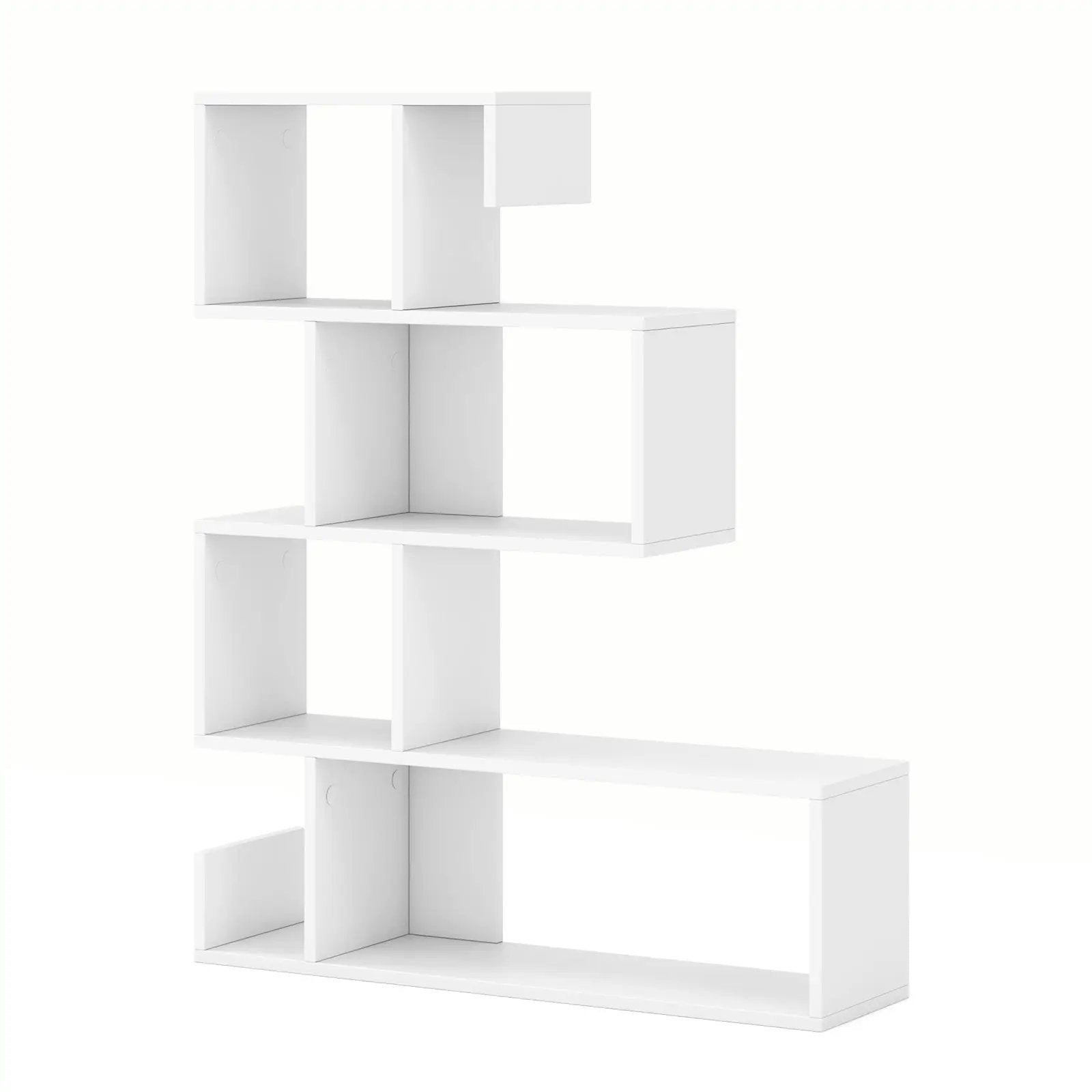 5-Tier S-Shaped Bookshelf Geometric Z-Shelf Bookcase with Open Cubes by DirectDeals