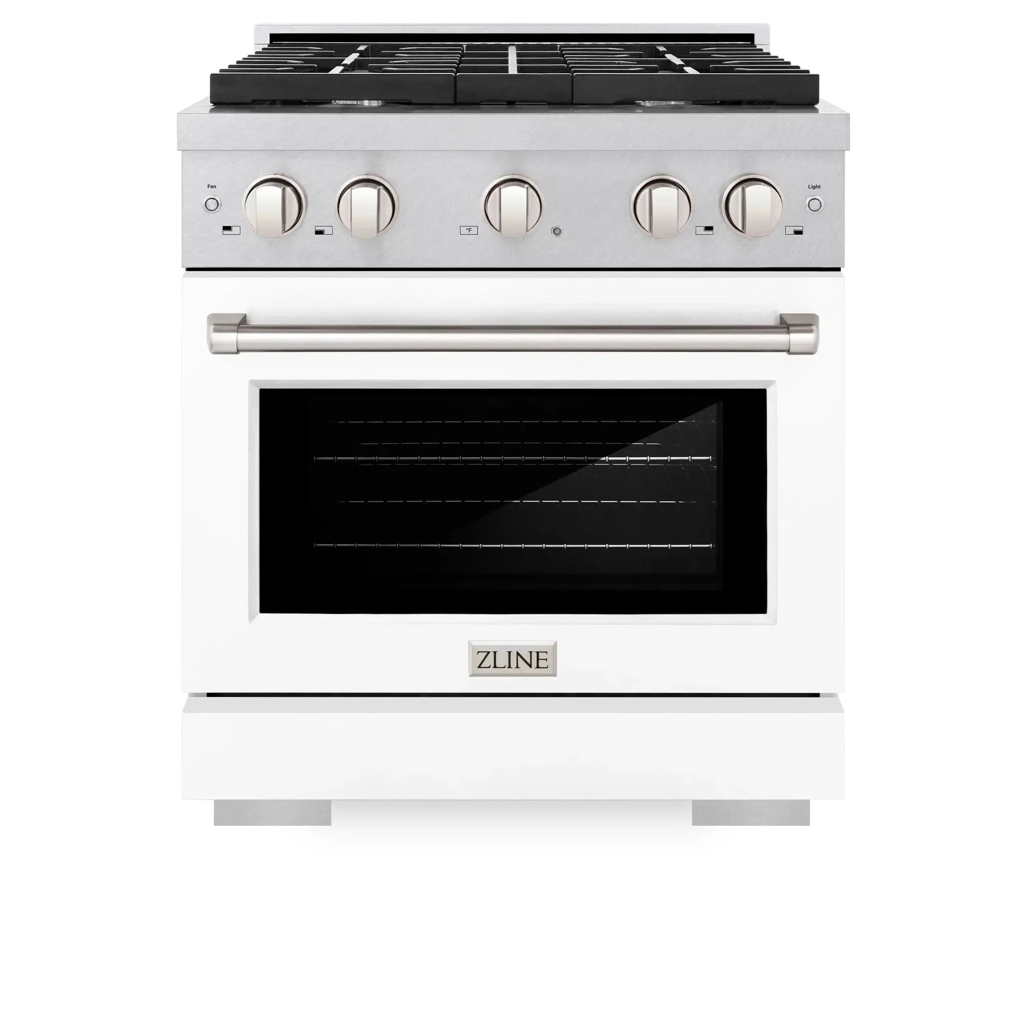 ZLINE 30"Paramount Dual Fuel Range DuraSnow® White Matte SDRS-WM-30 by Farmhouse Kitchen and Bath